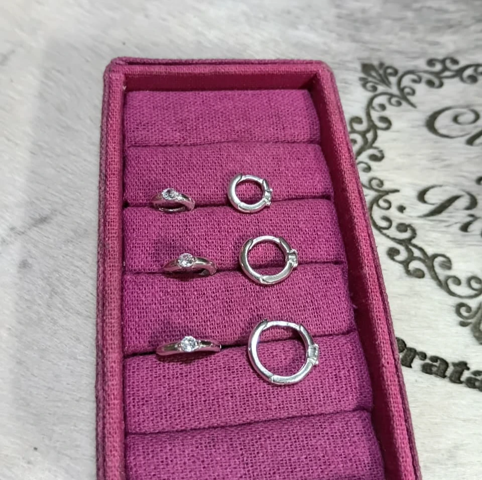 Trio Argola Click Com Zircônia