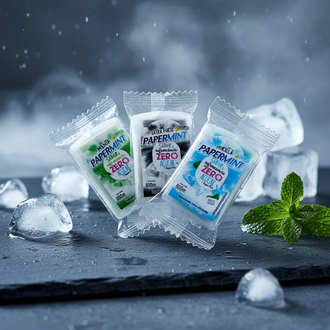 Papermint Lâminas Refrescantes Comestíveis Zero Açucar 600mg Danilla Foods