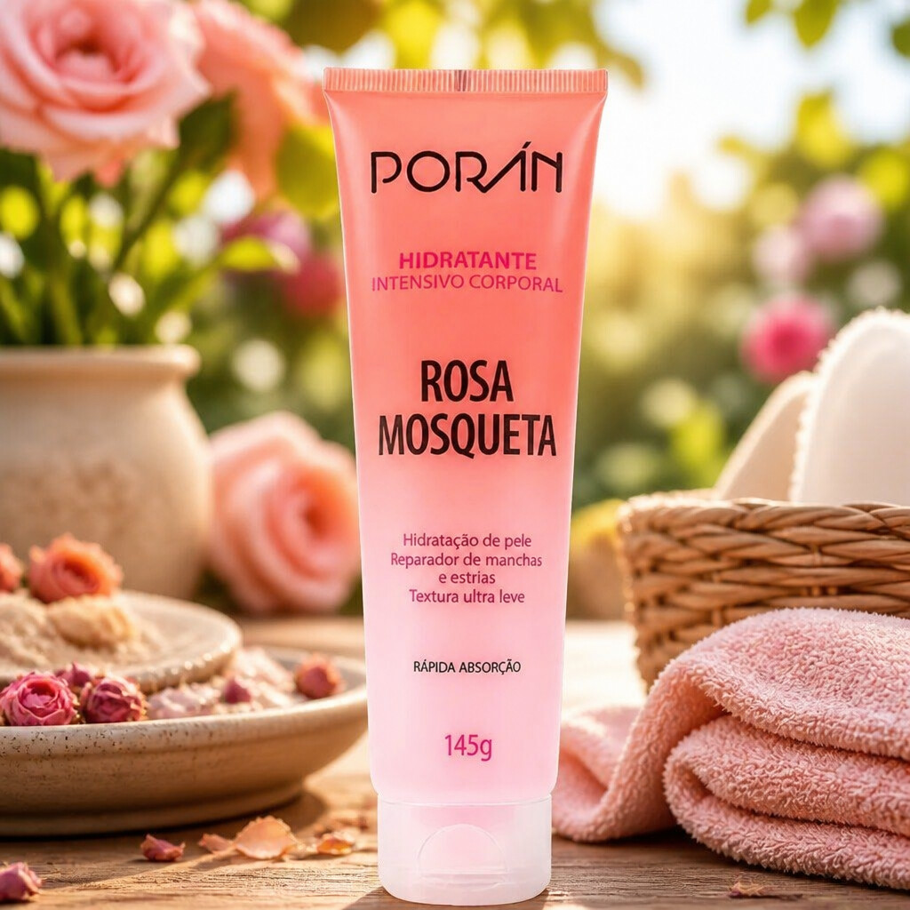 Hidratante Corpo e Rosto Rosa Mosqueta 145g Porán