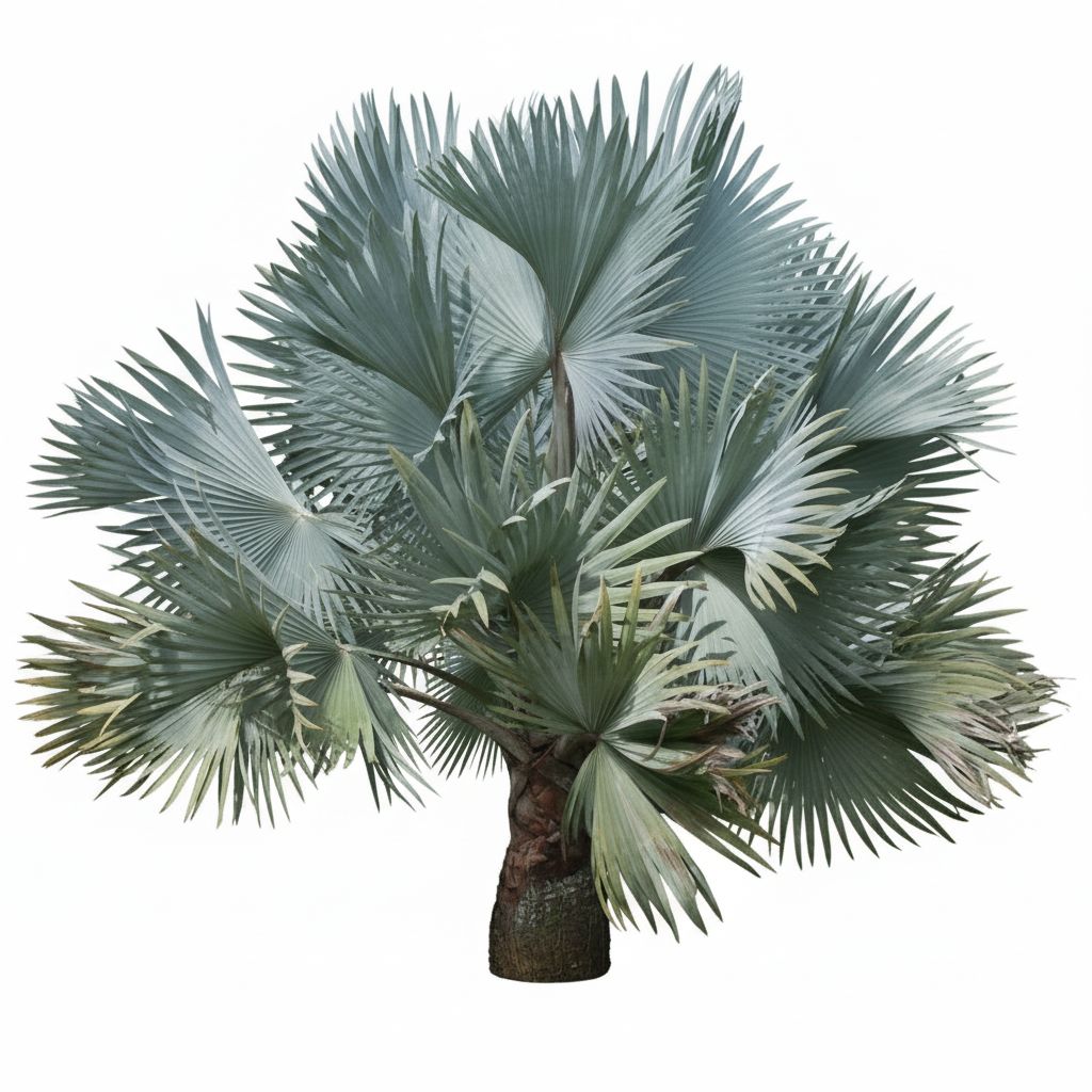 Palmeira Ravenea rivularis Leque Azul‑Acinzentado Tronco Marrom