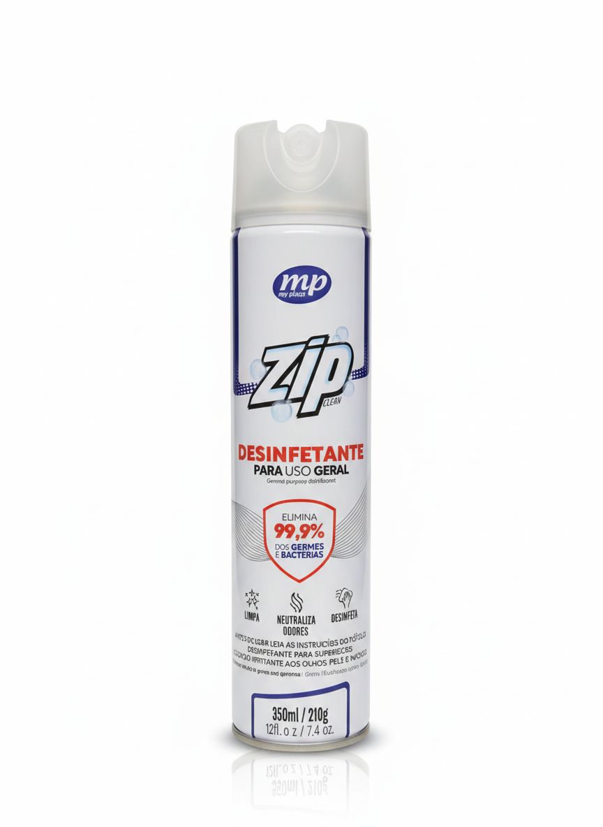 Desinfetante Spray MP Zip Clean 350ml Elimina 99,9% Germes