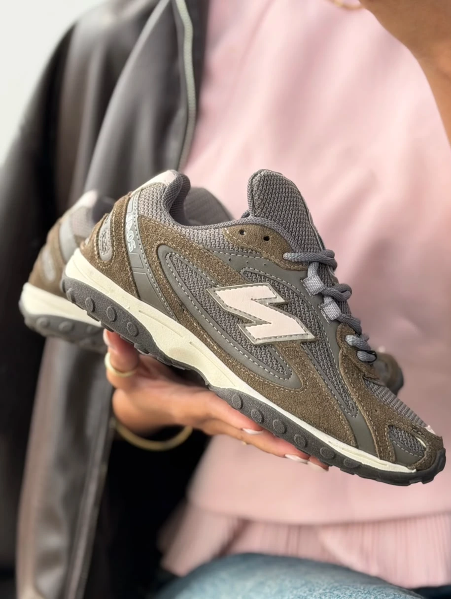 New Balance 204l - (Couro) - Marrom/Cinza/Rosé - Dois cadarços (cadarço extra Rosé)