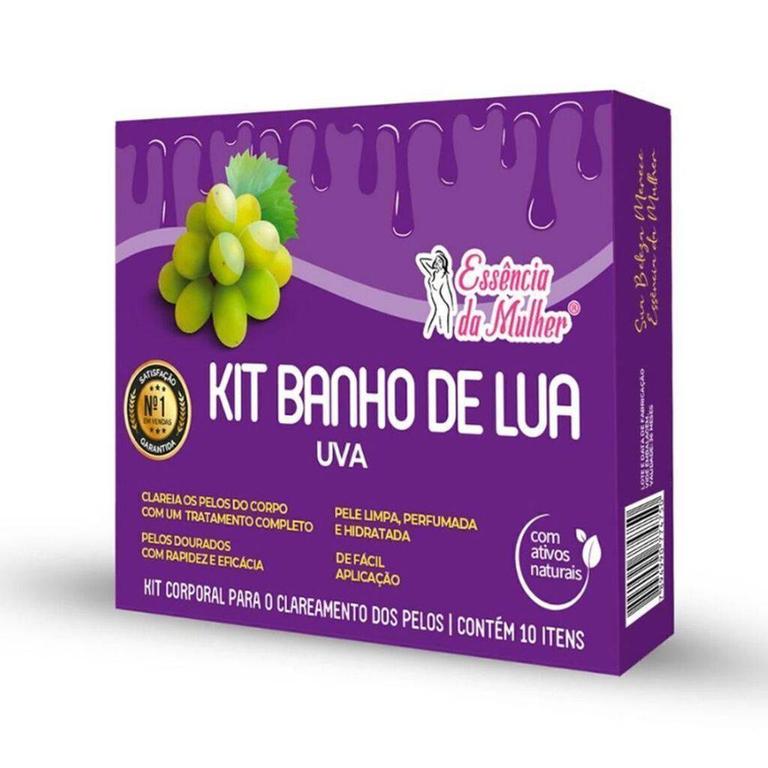 Kit Banho de Lua Com 10 Itens Uva - Essencia da Mulher