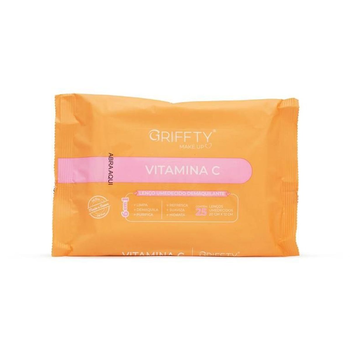 LENCO DEMAQUILANTE - VITAMINA C - C/ 25UN - GRIFFTY MAKEUP