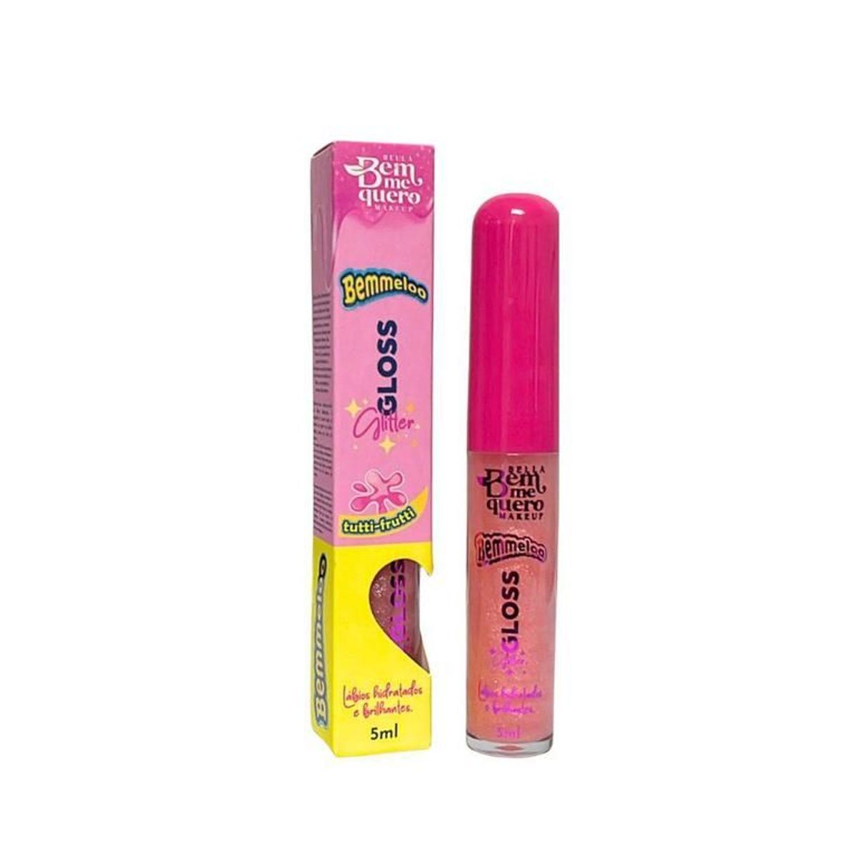GLOSS GLITTER MORANGO - BEM ME QUERO