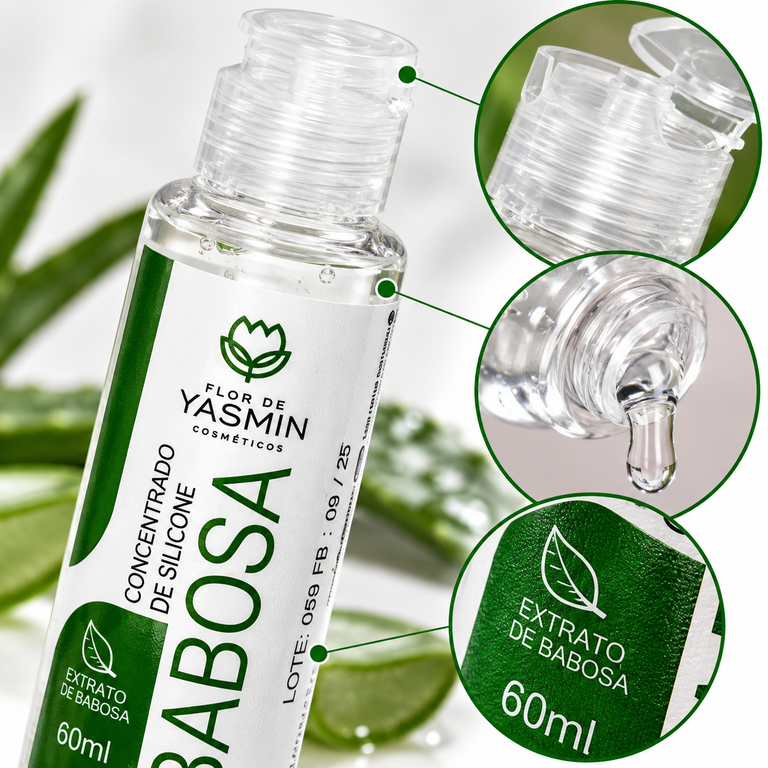 Concentrado de Silicone com Extrato de Babosa 60ml – Flor de Yasmin
