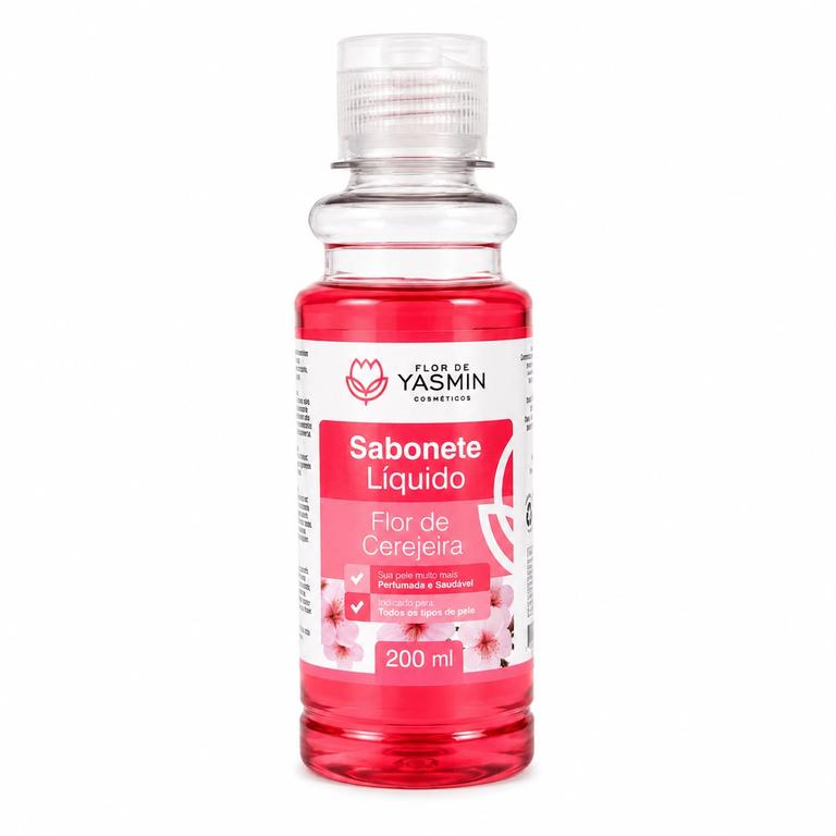 Sabonete Líquido Flor de Cerejeira para Higiene e Cuidados com a Pele 200ml – Flor de Yasmin
