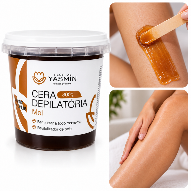 Cera Depilatória de Mel para Depilação 300g – Flor de Yasmin