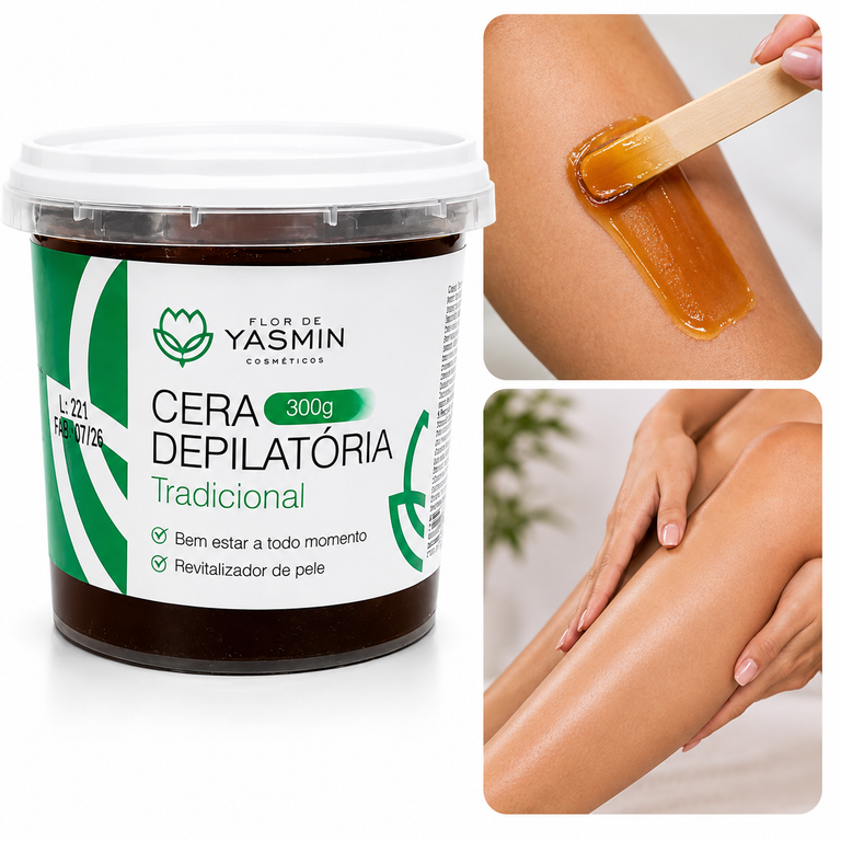 Cera Depilatória Tradicional para Depilação 300g – Flor de Yasmin
