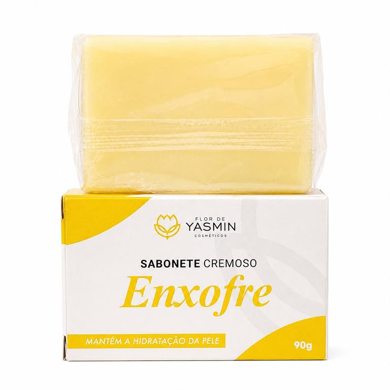 Sabonete Cremoso de Enxofre para Cuidados com a Pele 90g – Flor de Yasmin
