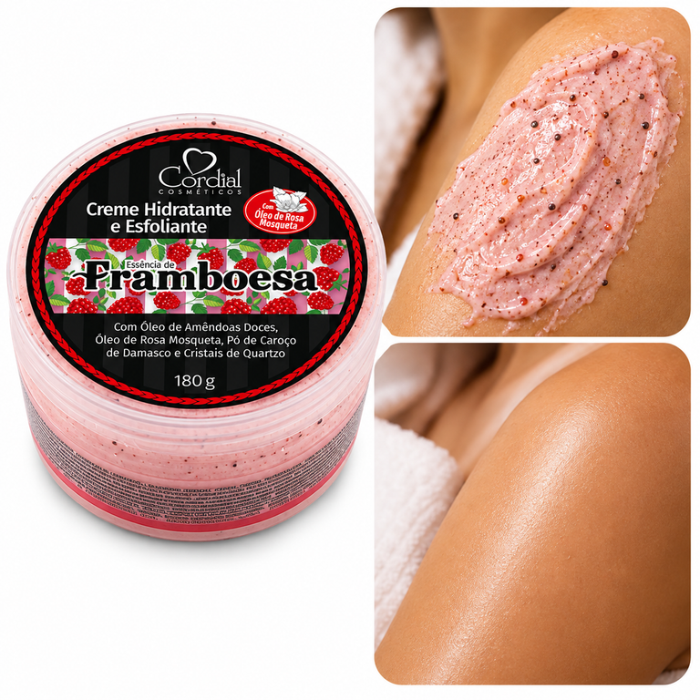 Creme Hidratante Esfoliante de Framboesa 180g - CORDIAL