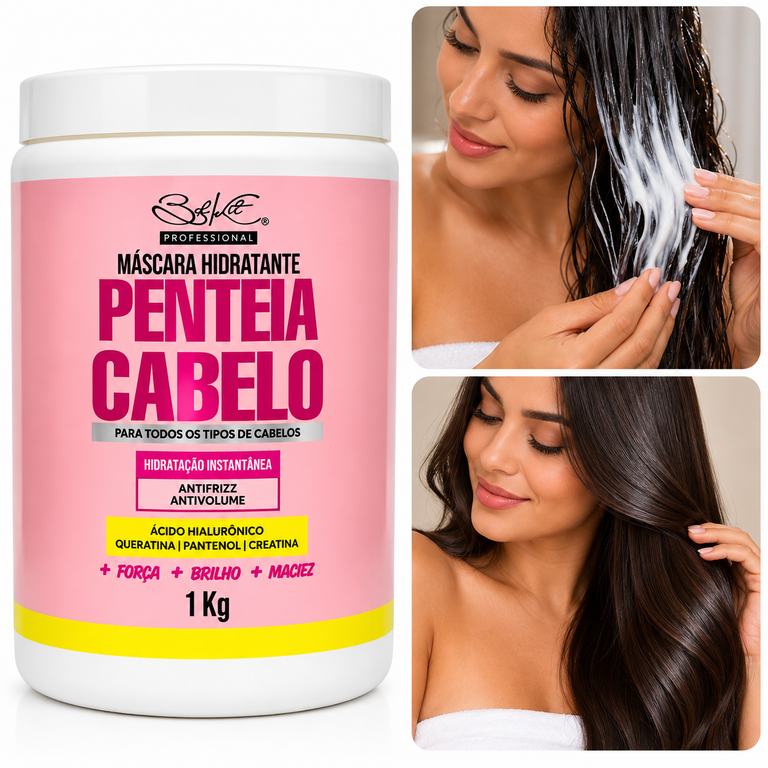 Máscara Profissional Penteia Cabelo 1KG BELKIT | Hidratação Capilar, Anti-Frizz