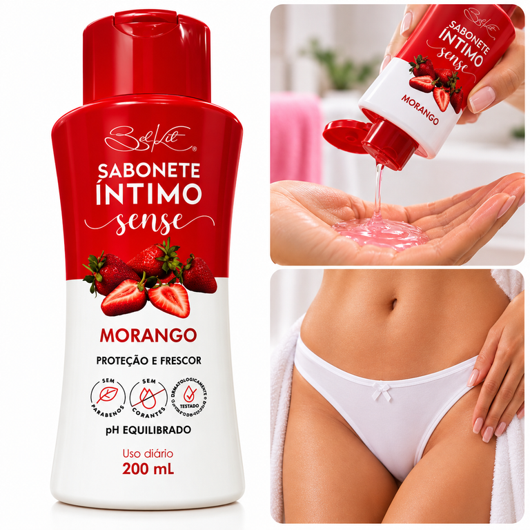 Sabonete Íntimo Sense Belkit Morango Frescor 200ml