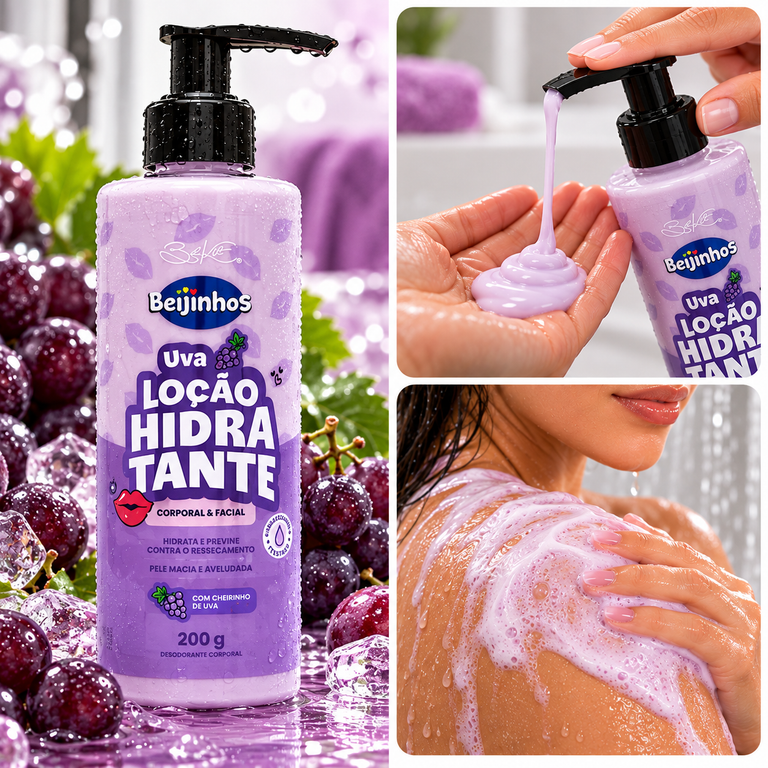 Loção Hidratante Belkit Uva Pele Macia 200g