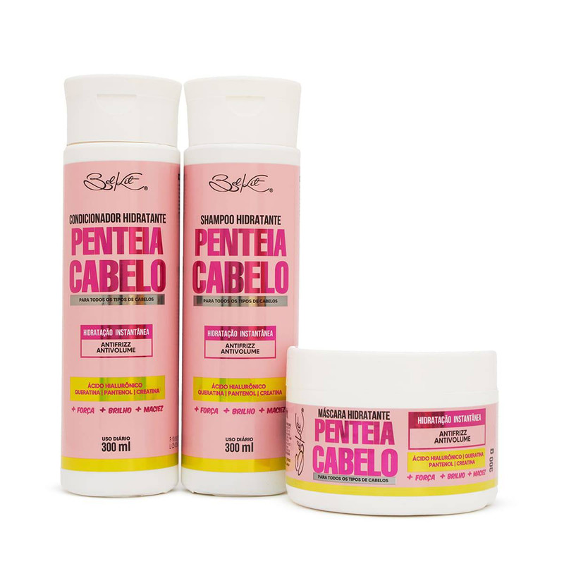 Kit Capilar Belkit Penteia Cabelo Hidratação - 3 Itens