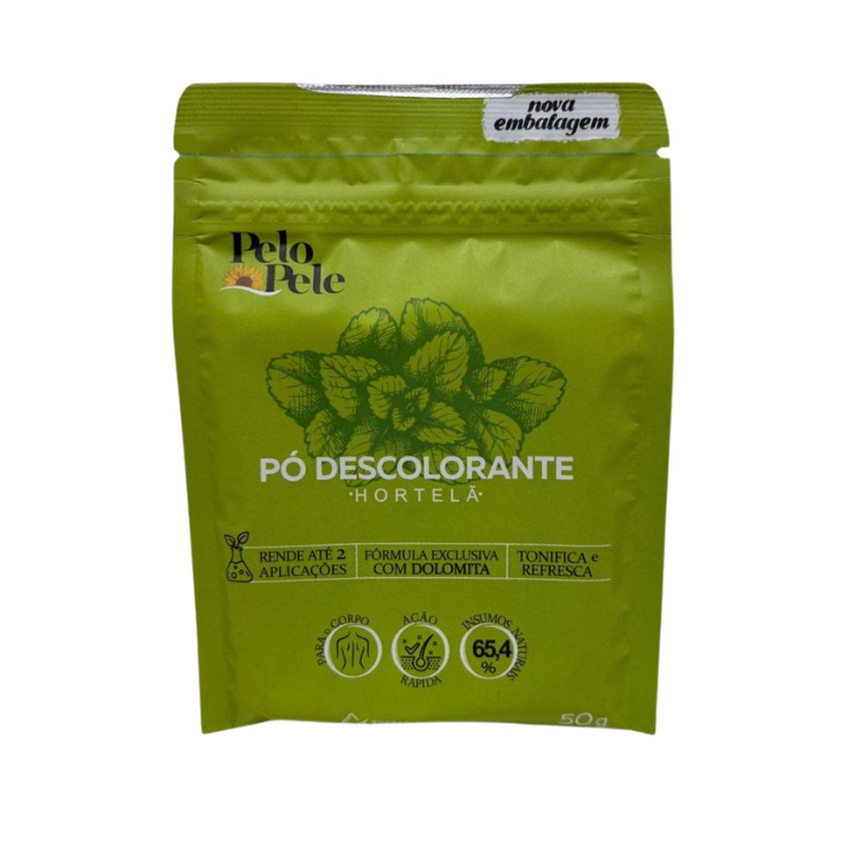 Pó Descolorante Corporal Pelo e Pele Hortelã 50g - Efeito Refrescante
