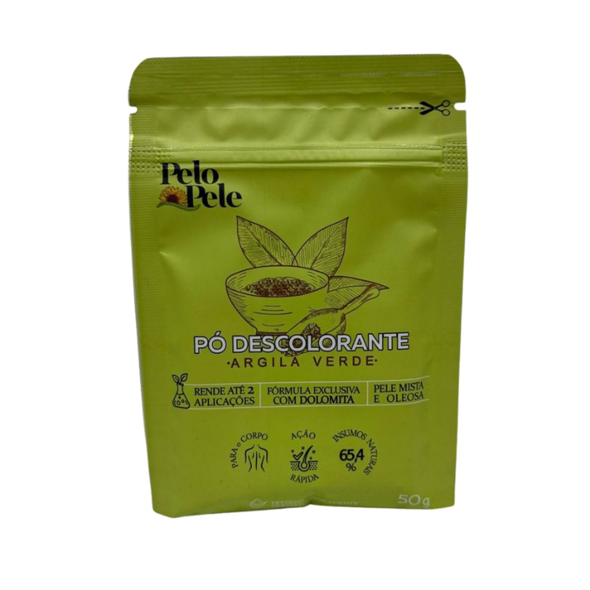 Pó Descolorante Corporal Pelo e Pele Argila Verde 50g
