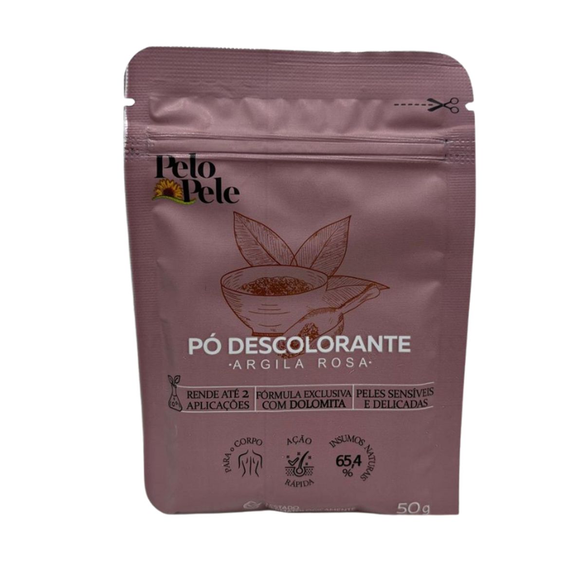 Pó Descolorante Corporal Pelo e Pele Argila Rosa 50g