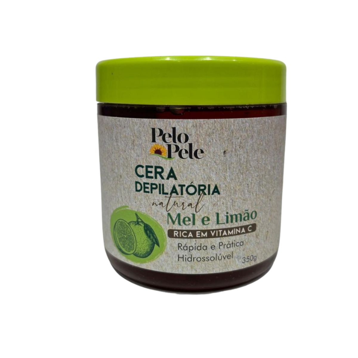 Cera Depilatória Natural Pelo e Pele Mel e Limão 350g - Fórmula Suave