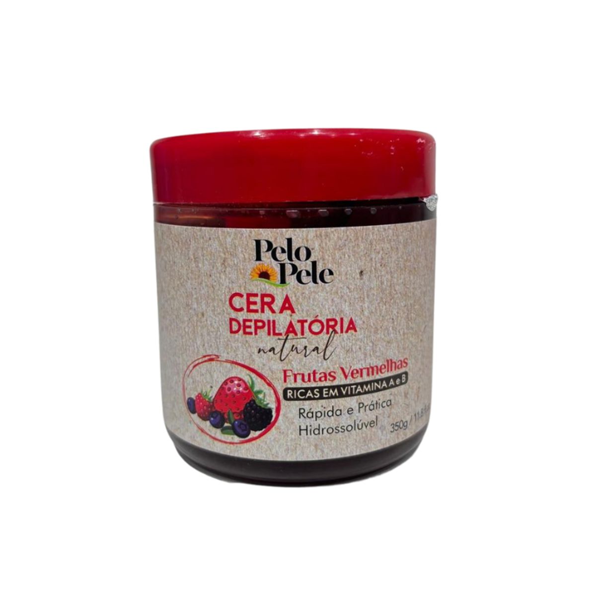 Cera Depilatória Natural Pelo e Pele Frutas Vermelhas 350g