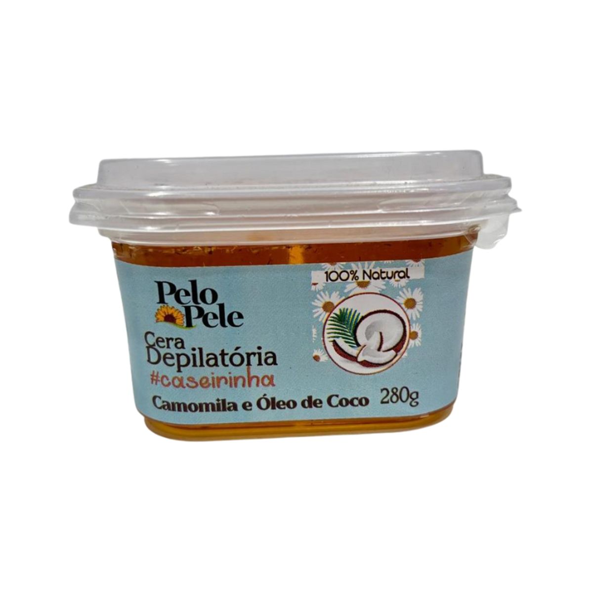 Cera Depilatória Pelo e Pele Camomila e Óleo de Coco 280g - Para Peles Sensíveis