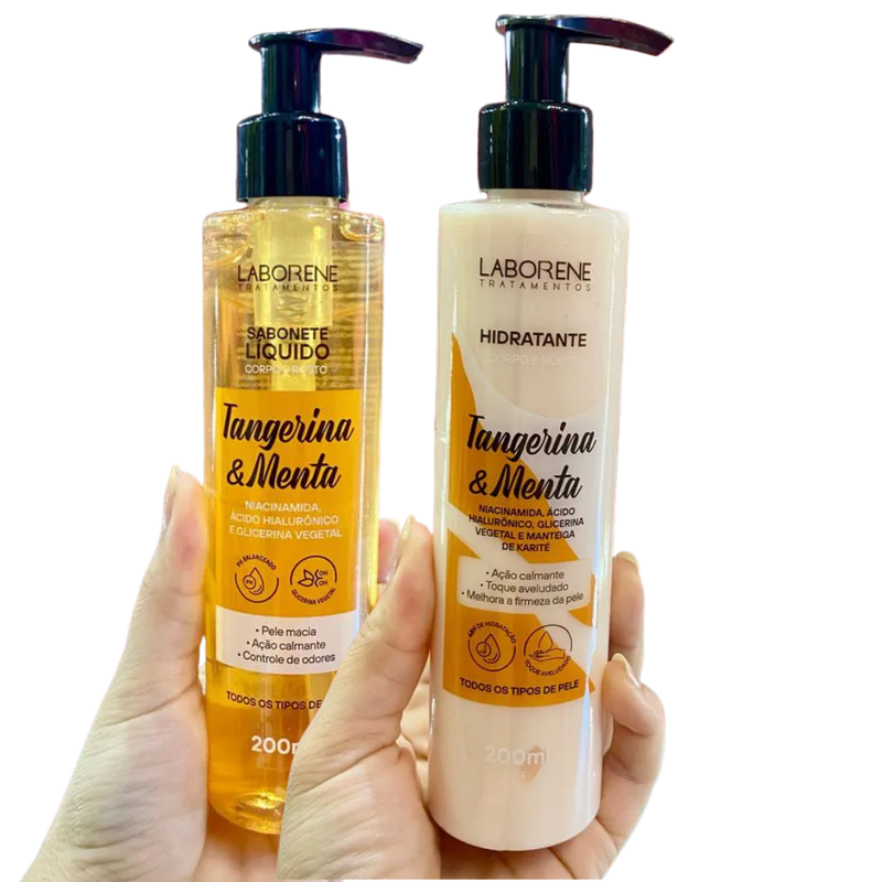 KIT BANHO PREMIUM SABONETE E HIDRATANTE TANGERINA E MENTA LABORENE