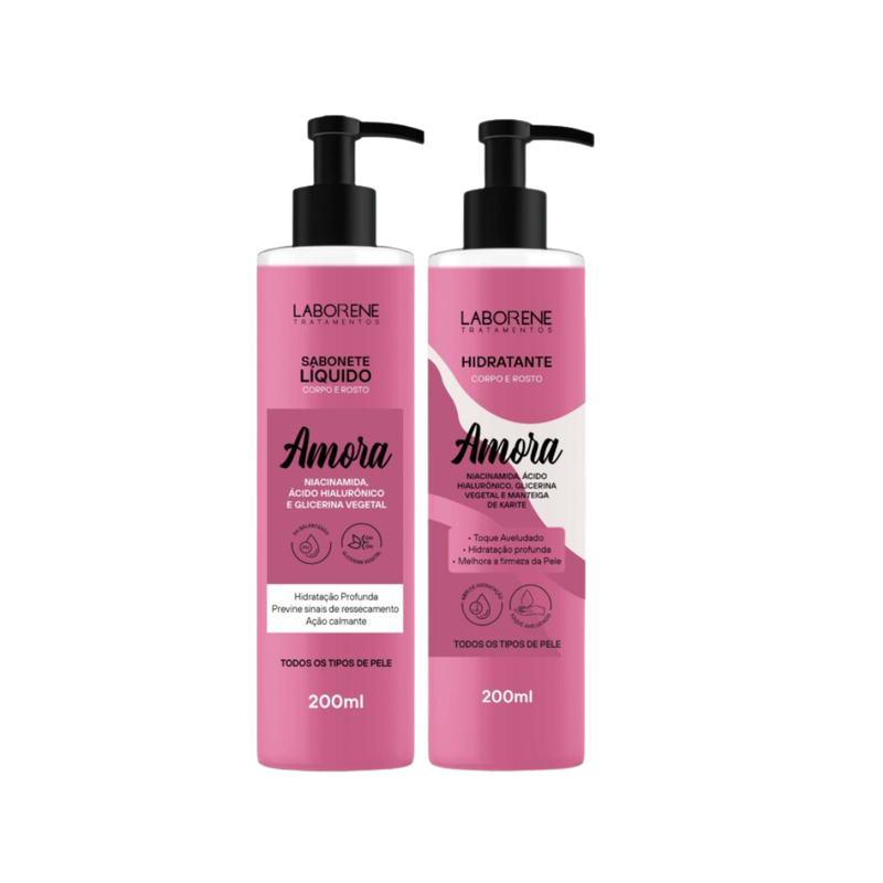 KIT BANHO PREMIUM SABONETE E HIDRATANTE AMORA LABORENE