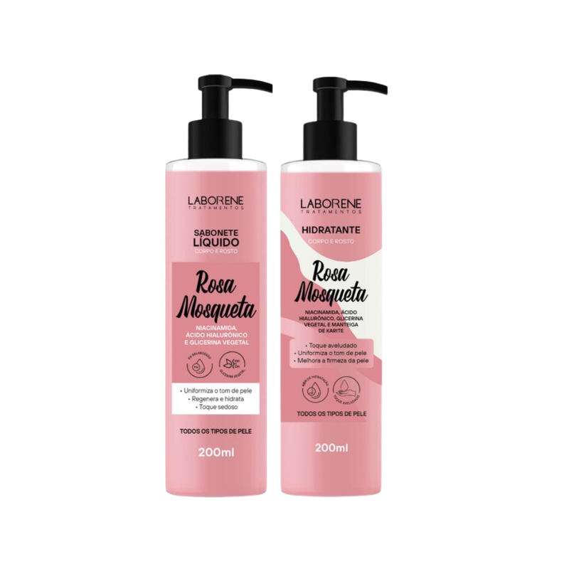 KIT BANHO PREMIUM SABONETE E HIDRATANTE ROSA MOSQUETA LABORENE