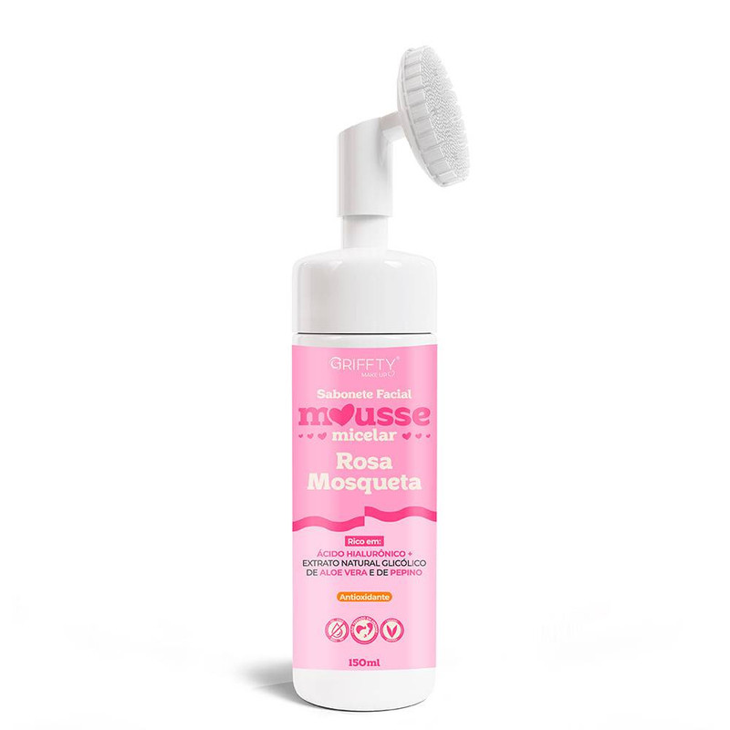 SABONETE MOUSSE MICELAR ROSA MOSQUETA - 150 ML - GRIFFTY MAKEUP