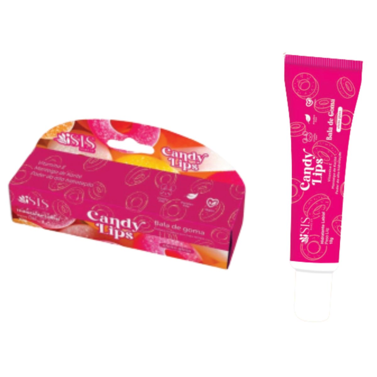 Candy Lips Gloss Bala de Goma Isis Make Up - Brilho Suave
