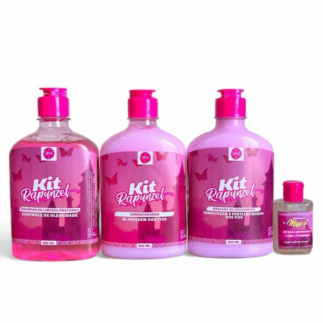 Kit Rapunzel Crescimento e Ação Anti Queda LADY LU kit c/04 itens