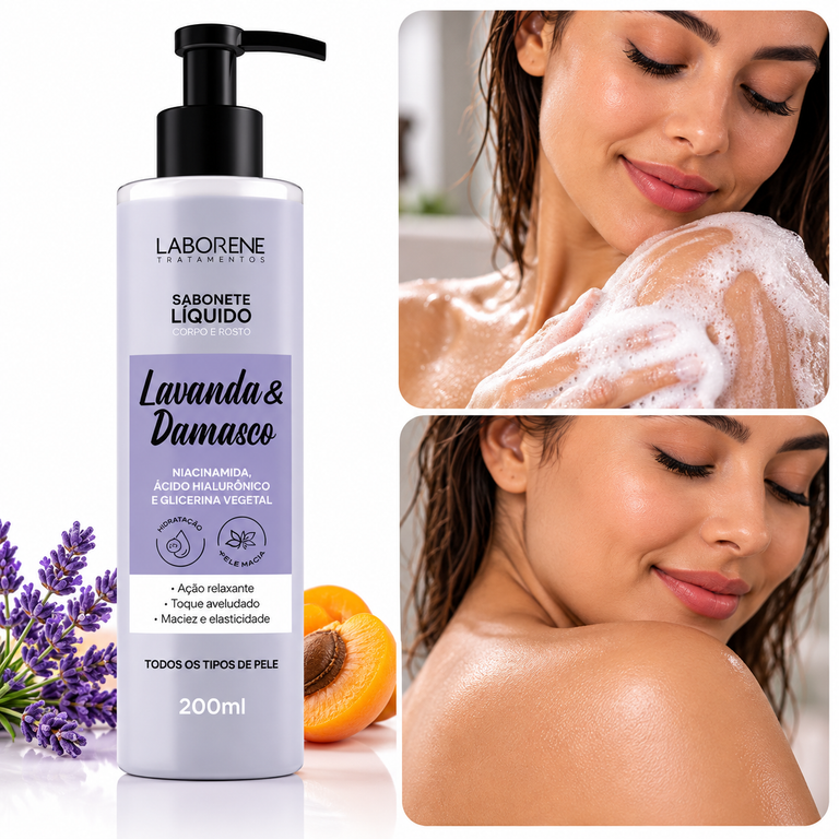 Sabonete Liquido Lavanda e Damasco 200ml Laborene