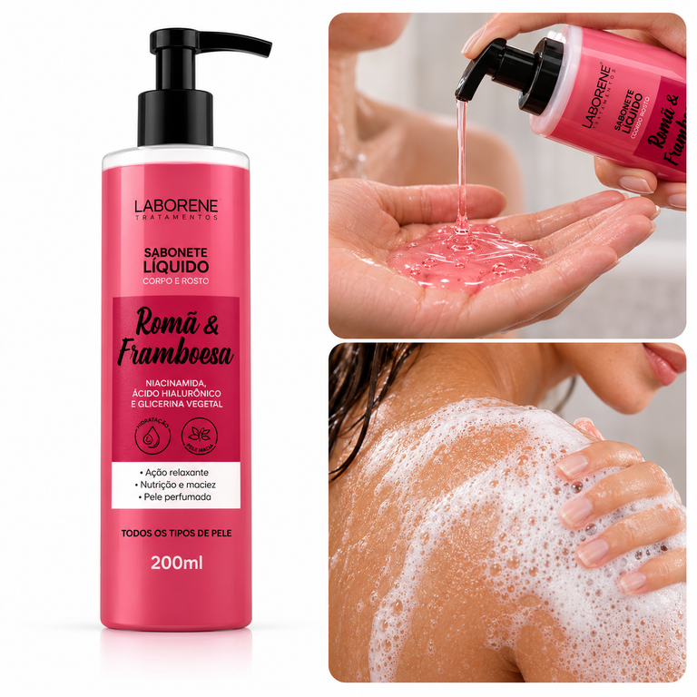 Sabonete Liquido Roma e Framboesa 200ml Laborene