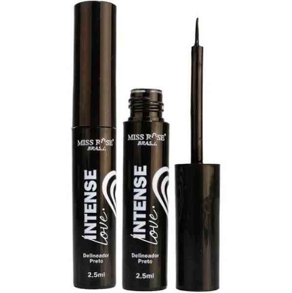 Delineador Líquido Preto Intense Love 2,5ml Resistente À Água - Miss Rôse