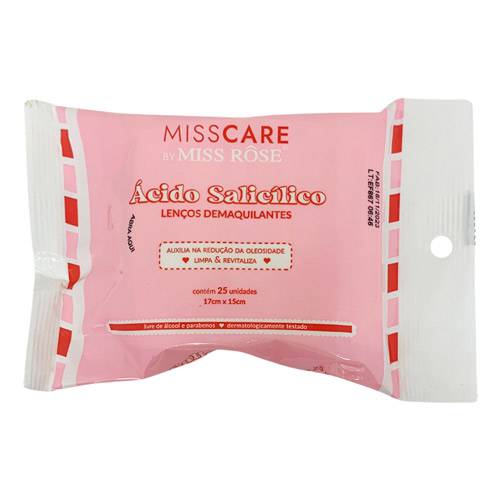 Lenço Demaquilante Ácido Salicílico - Miss Rôse