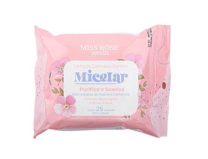 Lenço Demaquilante - Micelar - Miss Rose