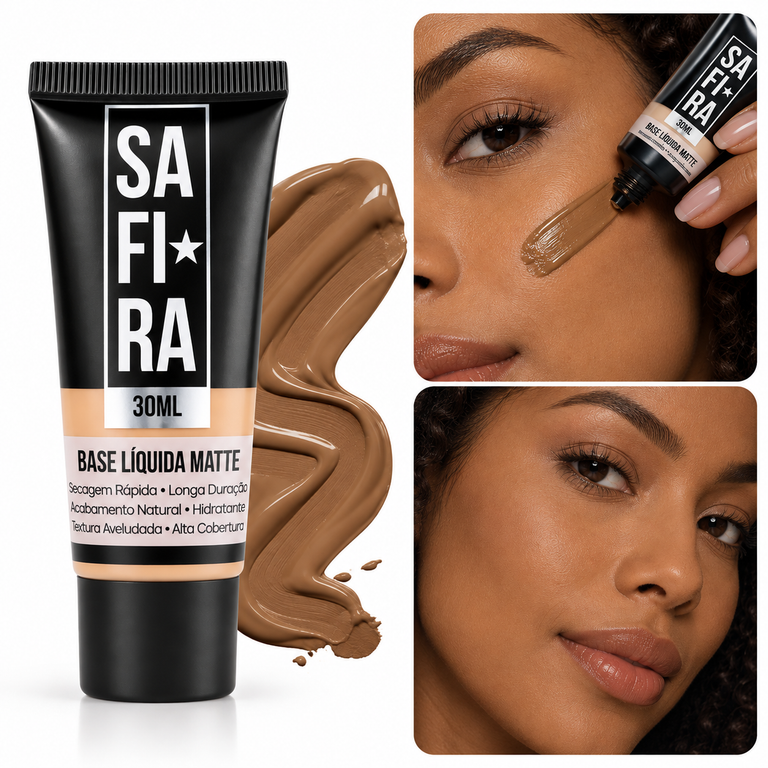 Base Líquida Matte Safira Linha Basic N 06 Escura BS68143 - 1 Unidade