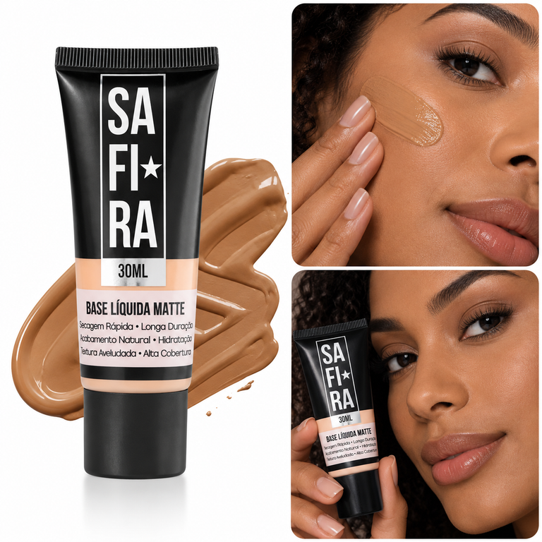 Base Líquida Matte Safira Linha Basic N 04 Média BS68129 - 1 Unidade