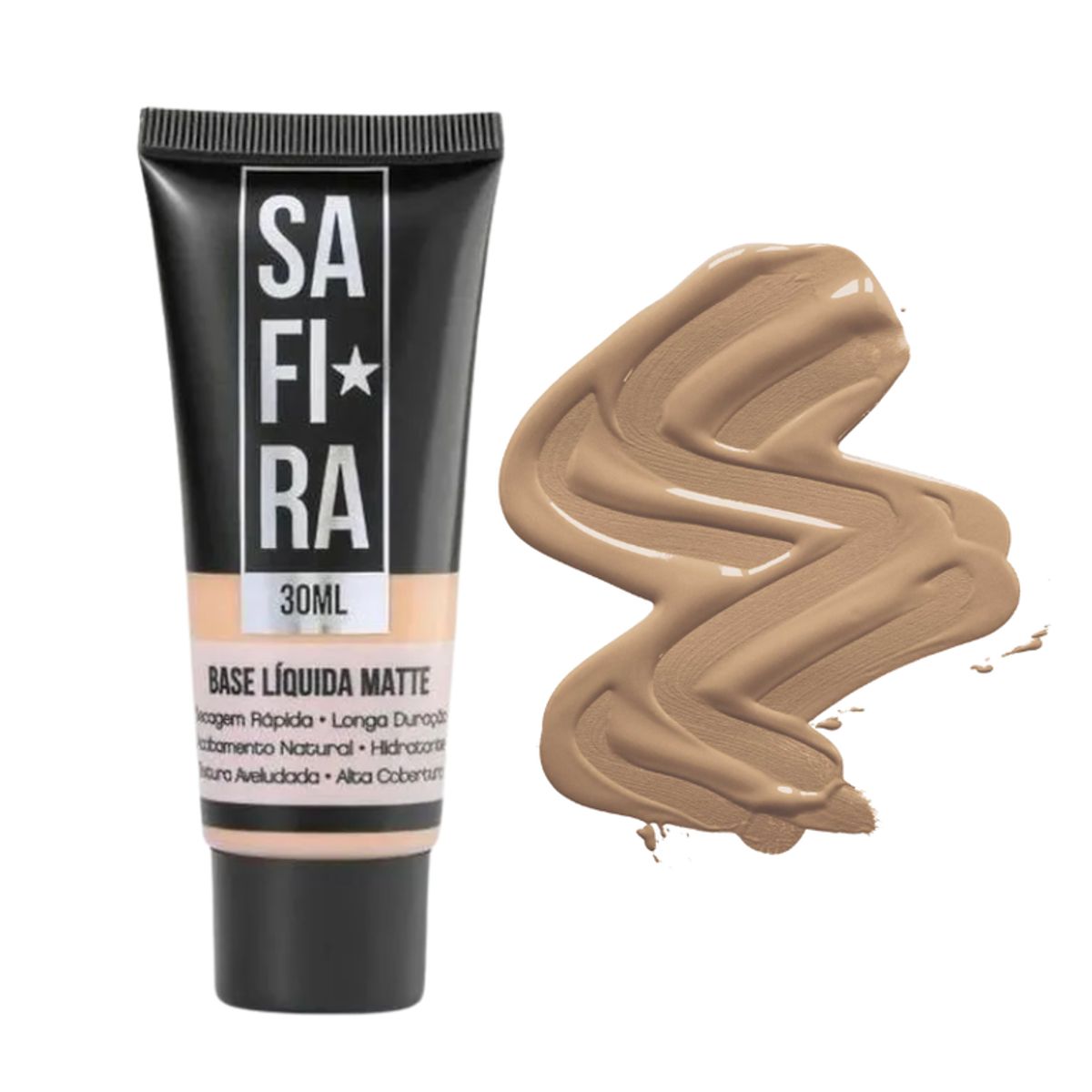 BASE LIQUIDA MATTE SAFIRA LINHA BASIC N 03 MEDIA CLARA BS68112 1 UNIDADE