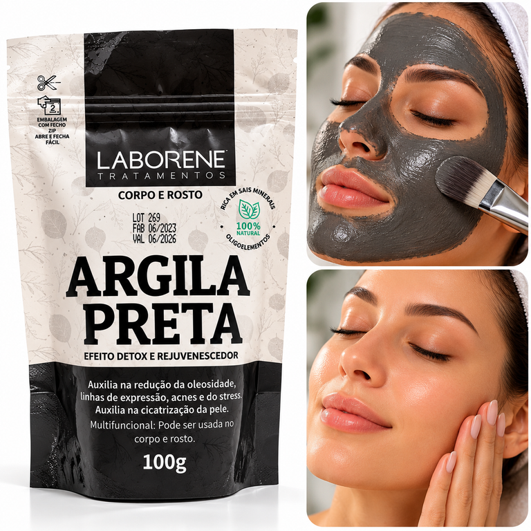 Argila em Pó Preta 100 g Sachê Laborene