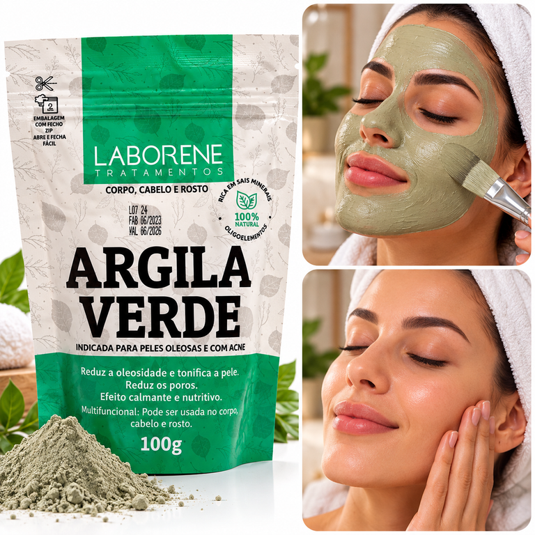 Argila em Pó Verde 100 g Sachê Laborene