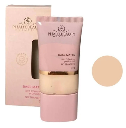 BASE MATTE ALTA COBERTURA COR 01- PHALLEBEAUTY