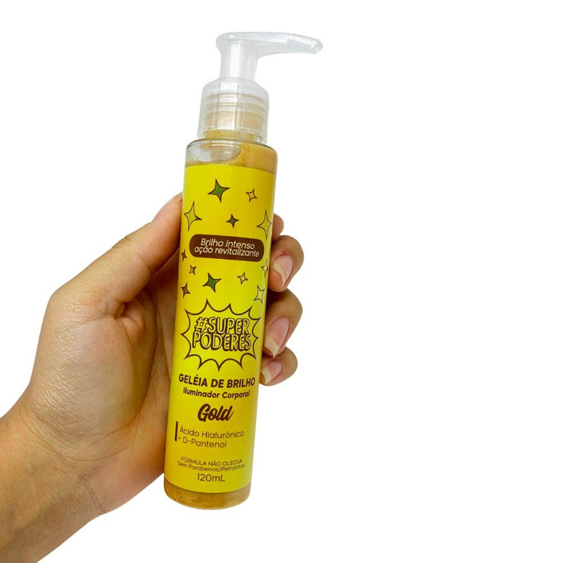 Geleia De Brilho Iluminador Corporal Gold Super Poderes