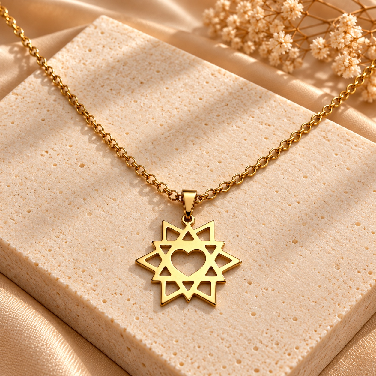Choker dourado coração vazado