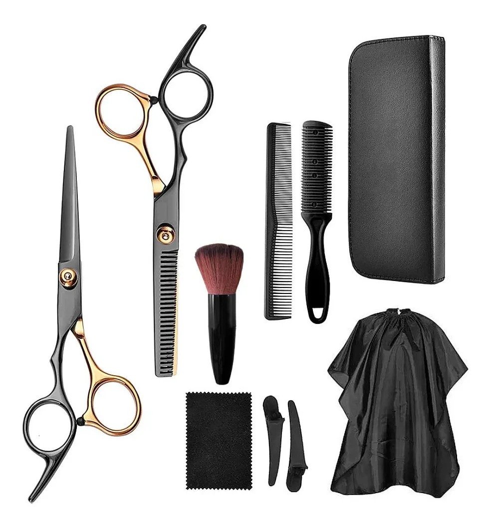 KIT Tesouras Profissionais Inox Com 10 Peças LUATEK