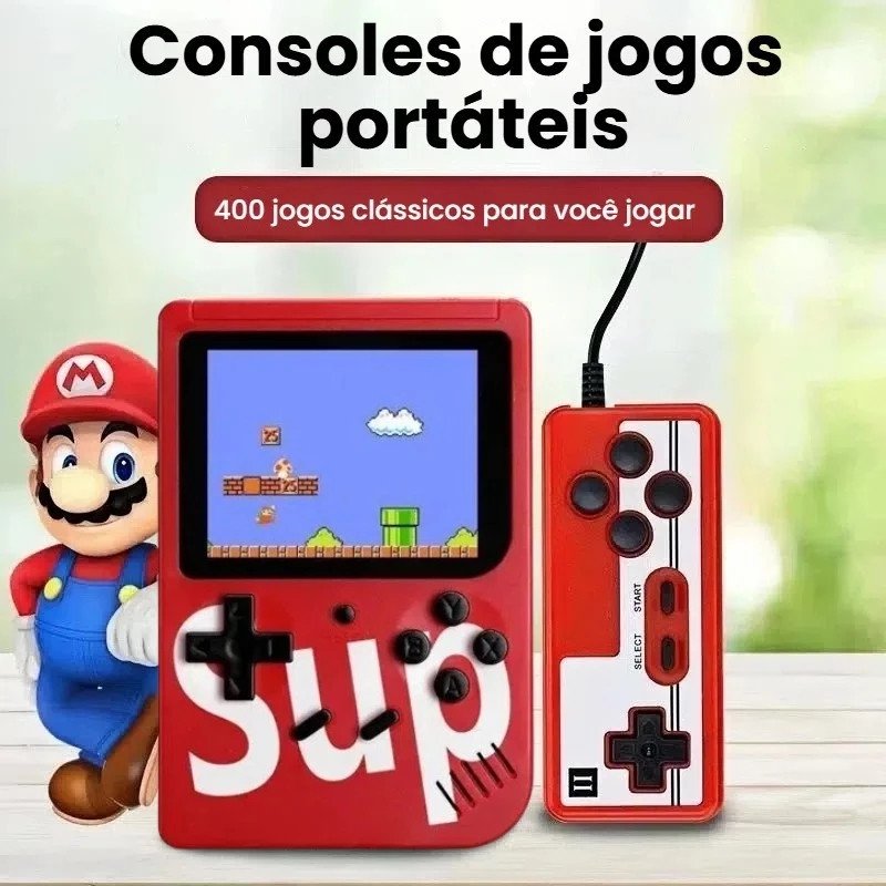 Mini Game portátil 400 jogos clássicos retro