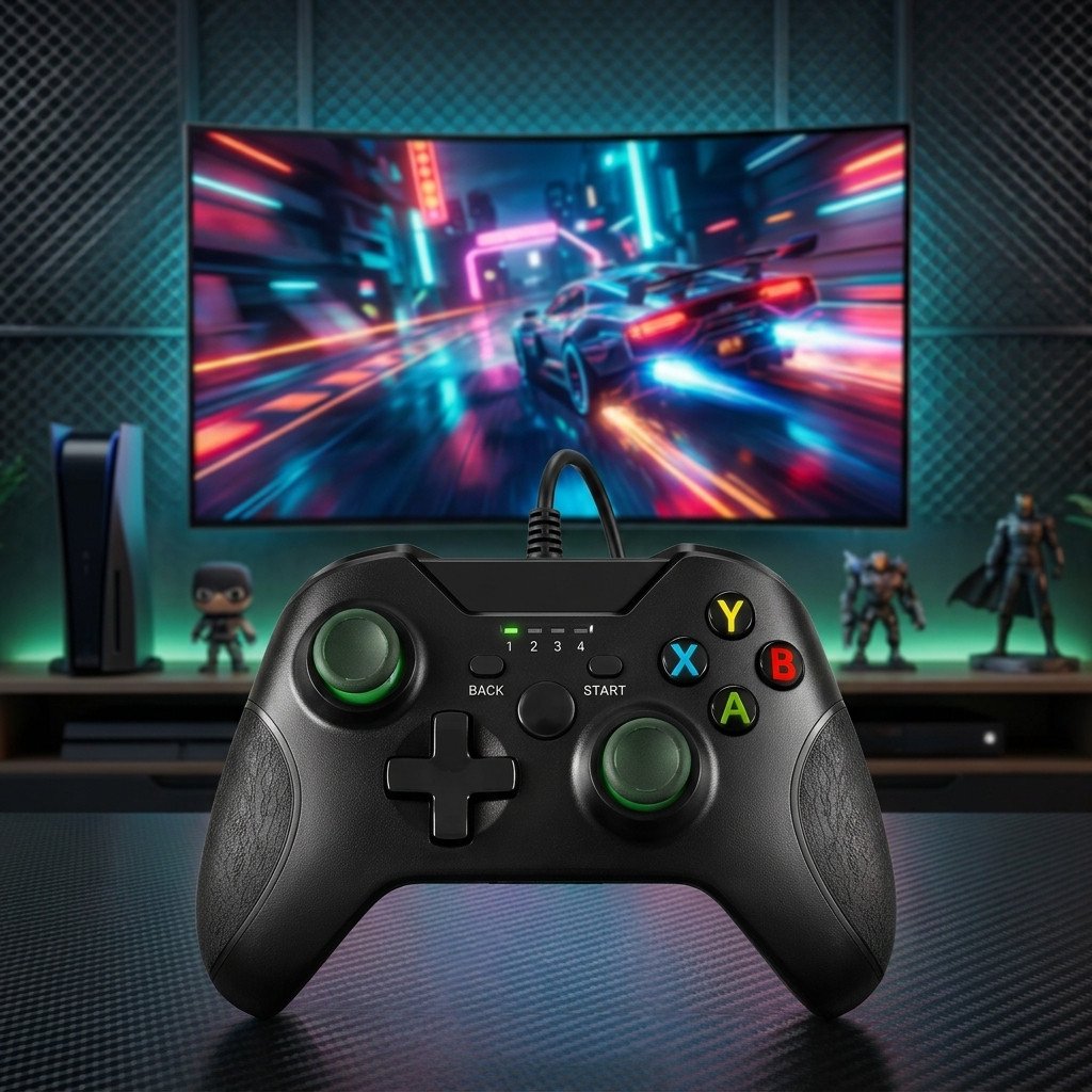 Controle Joystick para Xbox One / One S|X / Séries S|X e PC com Fio USB