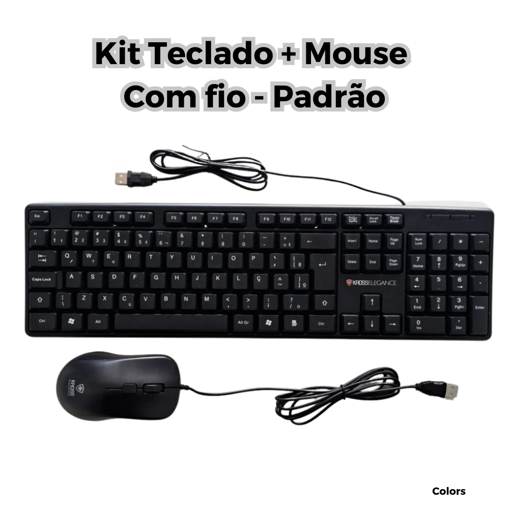 Kit Teclado e Mouse com Fio Kross Elegance - Padrão ABNT