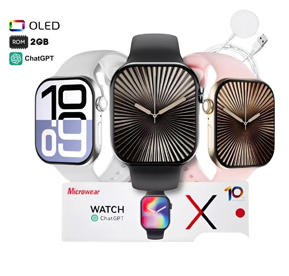 Smartwatch Microwear W10 Pro 46mm - Chat GPT - IP68 - Lançamento 2025 + Brindes