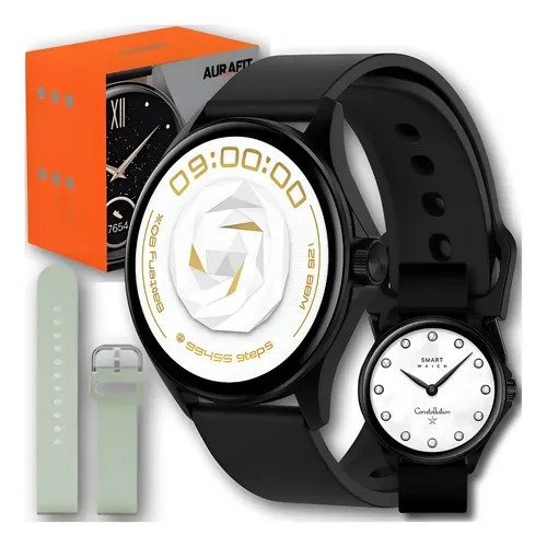 Smartwatch Aurafit AM12 100% Original | 2 Pulseiras - AMOLED - Redondo 1,43"